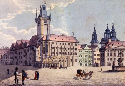 Old Town Square from Celetná Street, Prague, c.1810 by A. and Berka, Johann Gustav